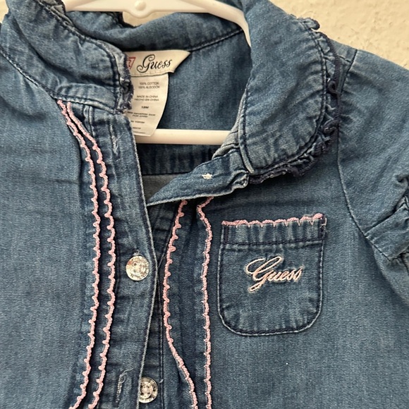 Guess Kids Denim Jacket with Pink Trim - Picture 3 of 5